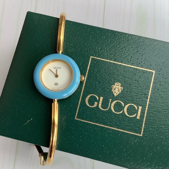 Ladies GUCCI bangle watch w/ interchangeable bezels🌸🌺🌼 - Picture 12 of 12
